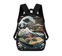 sinyumoney Food Japan Children's Backpack, 3D Printed School Backpack, Backpack for Boys Girls, Adjustable School Bag for Primary School 17inch