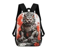 sinyumoney Foodog Japanese Ink Backpacks Kids School Backpack School Bag 3D Printed School Bag for Boys Elementary And Middle School Students 17inch