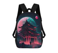 sinyumoney Forbidden Temple 3D Printed Kids Backpacks Boys Fashion School Bag Travel Backpacks School Bags for Boys Elementary School Students 17inch