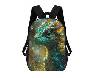 sinyumoney Forest Green Baby Dragon School Backpack Lightweight Schoolbag Dayback Bookbag College for Teenage Girls Boys Women Men 17inch