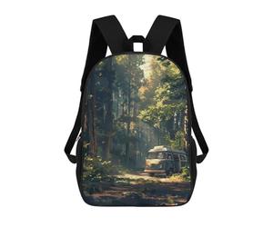 sinyumoney Forest Harmony 3D Printed Kids 17inch Backpacks Boys Fashion Travel Backpacks School Bag for Boys Elementary And Middle School Students