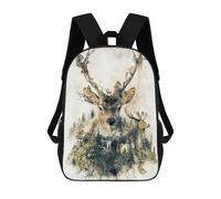 sinyumoney Forest Majesty Deer Art Print Backpack Cartoon Plush Bag, 3D Backpack for Kids School Bag Birthday Gift Idea for Boys And Girls 17inch