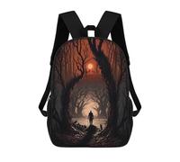 sinyumoney Forest Path to Sunset 3D Printed School Bag Children's School Backpack Schoolbags Travel Backpacks Casual Fashion Bag for Kids School Students 17inch