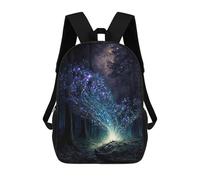sinyumoney Forest Spirit Backpack Kids School Backpack School Bag 3D Printed Fashion School Bag for Boys Elementary And Middle School Student 17inch