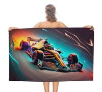 sinyumoney Formula 1 Speed Artwork -3 Beach Towels Adults Lightweight Soft Absorbent GSM Washable Towels Swimming Camping Sports 130x80cm