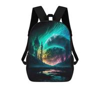 sinyumoney Forrest Creek Moon Galaxy School Backpack Water Resistant Travel Backpack Computer Bag for Girls Boys Teenage 17inch