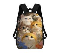 sinyumoney Four Cats in A Floral Garden Rucksack Travel College Rucksack Backpacks for Campus Outdoor Travel Sports 17inch
