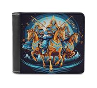 sinyumoney Four Horsemen of Apocalypse 3D Print Men's Wallet Card Slots Coin Leather RFID Banknote Compartments Minimalist Style Purse Gifts 11.7cm*9.5cm