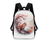 sinyumoney Fox And Cherry Blossoms Watercolor Art Backpack School Bag Business Laptop Rucksack Bag Unisex Casual Daypack for School/Work/Travel 17inch