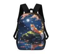 sinyumoney Fox And Koi Pond Moonlight Backpack School Bag Work Laptop Backpack Rucksack Bag for Teenage Girls Boys Women Men 17inch