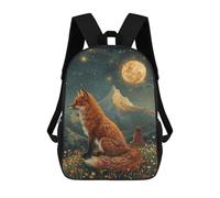 sinyumoney Fox And Moonlit Journey Backpack School Bag Business Durable Laptop Bag for Boys/Girls/Teenagers 17inch