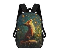 sinyumoney Fox And The Star Lights Children's 17 Inch School Backpack 3D Printed Cool Knapsack for Kids Travel Rucksacks Book Bags Kids School Bag