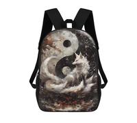 sinyumoney Fox And Yin Yang Backpack School Bag Water Resistant Computer Rucksack for Campus Outdoor Travel Sports 17inch