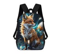 sinyumoney Fox Animal 17 Inch Backpacks Kids Schoolbag,3D Printed Elementary And Middle School Students Backpacks for Boys Girls