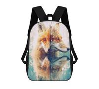sinyumoney Fox Animals School Bag 3D Printed 17inch Backpacks Fashion Kids School Backpack Rucksacks for Boys Elementary And Middle School Students