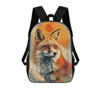 sinyumoney Fox Art Print Backpack 3D Printed Children's School Backpack Kids Travel Backpacks High Capacity Book Bags Children's Backpack Rucksack 17inch