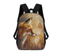 sinyumoney Fox Butterfly Oil Painting Backpack School Bag Water Resistant Computer Rucksack for Campus Outdoor Travel Sports 17inch