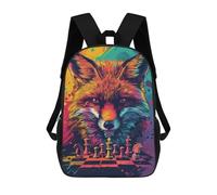 sinyumoney Fox Chess Strategy Art Print Rucksack Rucksack Casual Daypacks School Work Travel Bag for Men, Women & Teenage Boys 17inch