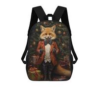 sinyumoney Fox Christmas Children's School Backpack 3D Printed for Kids Travel Rucksacks Book Bags Kids School Bag 17inch