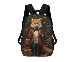 sinyumoney Fox Christmas School Backpack Water Resistant Travel Backpack Computer Bag for School/Work/Travel 17inch