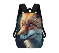 sinyumoney Fox Closeup Face Kids' Book Bag 3D Printing School Bag Boys And Girls Cool Knapsack Casual Back Bag for School Students 17inch