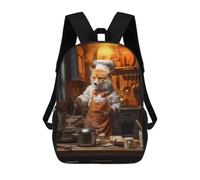 sinyumoney Fox Cooking Kitchen Funny Backpack School Bag Rucksack for Girls Boys Backpacks Large Capacity Kids Back Pack Lightweight School Bags for Children Students 17inch