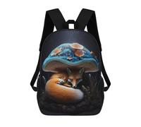 sinyumoney Fox Coral Fungus Backpack School Bag Rucksack Casual Daypacks School Work Travel Bag for Men, Women & Teenage Boys 17inch