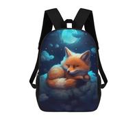 sinyumoney Fox Dreams Under The Moonlight Kids School Backpack 3D Printed Backpacks Fashion School Bag Rucksacks for Boys Elementary And Middle School Students 17inch