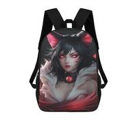 sinyumoney Fox Ear Anime Girl Kids Backpacks Children Bag,Anime Bag,Large Capacity Kids Backpack, 3D Printed Children's,Student Schoolbag,Kids Boys Girls School Bag 17inch
