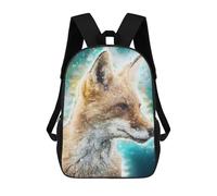 sinyumoney Fox Face Wall Art Backpack, Children's Backpack, Student School Bag Bookbag Rucksack, 3D Printed School Bag for Boys Girls 17inch