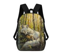 sinyumoney Fox Fairy Tale Magic Kids' Backpack 3D Printing School Bag Boys Cool Daypacks Casual Knapsack Fun Back Bag for Kids And Teenager 17inch