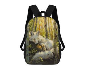 sinyumoney Fox Fairy Tale Magic Kids' Backpack 3D Printing School Bag Boys Cool Daypacks Casual Knapsack Fun Back Bag for Kids And Teenager 17inch