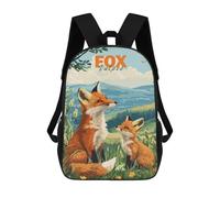 sinyumoney Fox Family Children's School Backpack 3D Printed for Kids Travel Rucksacks Book Bags for Boys Elementary School Students 17inch