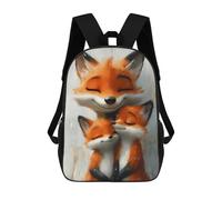 sinyumoney Fox Family Hug 3D Printed Children's School Backpack for Kids High Capacity Travel Rucksacks Book Bags Kids School Bag Back Pack 17inch