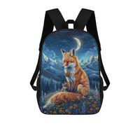 sinyumoney Fox Family Night Scene 3D Printed 17inch Kids School Bag Rucksacks Children's School Fashion Casual Back Pack High Capacity Travel Book Bags