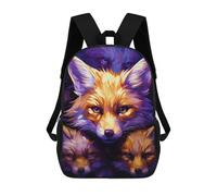 sinyumoney Fox Family Portrait 3D Printed Children's School Backpack for Kids High Capacity Travel Rucksacks Book Bags Kids School Bag Back Pack 17inch