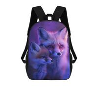 sinyumoney Fox Family Portrait Backpack 3D Printed Children's School Backpack for Kids High Capacity Travel Rucksacks Book Bags Kids School Bag Back Pack 17inch