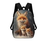 sinyumoney Fox Family Xmas Backpacks Kids Student Schoolbag,3D Printed Backpacks,Elementary And Middle School Students Backpacks for Boys Girls 17inch