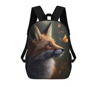sinyumoney Fox Fantasy Butterfly Backpacks 3D Printed 17inch Kids School Backpack Outdoor Casual Daypack Casual Travel Bags for Middle School Students