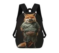 sinyumoney Fox Fat Children's Backpacks School 3D Printed Bag Bookbag for Kids Travel Rucksacks Boy Girl Book Bags Kids School Bag 17inch