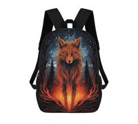 sinyumoney Fox Forest Animal Rucksacks 3D Printed Children Backpacks Fashion Casual Daypack Cute Travel Bags Outdoor Casual Daypack for Boy And Girl 17inch