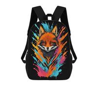 sinyumoney Fox Head Graffiti Style Backpacks Kids 17inch School Backpack School Bag 3D Printed School Bag for Boys Elementary And Middle School Students