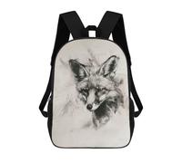 sinyumoney Fox Head In Charcoal Children's Backpacks School 3D Printed Bag Bookbag for Kids Travel Rucksacks Boy Girl Book Bags Kids School Bag 17inch