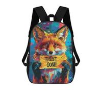 sinyumoney Fox Holding 'Trust' Sign Rucksack Water Resistant Computer Rucksack for Camping Outdoor Adventures And Daily Travel 17inch
