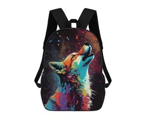 sinyumoney Fox Howl Animal Backpacks, Kids Backpack Student School Bag 3D Printed Travel Backpacks Fashion Accessory Backpack Children Waterproof School Bags 17inch