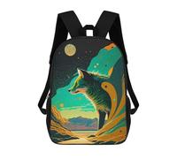 sinyumoney Fox in Abstract Landscape Backpack School Bag Large School Backpack for Boys for Camping Outdoor Adventures And Daily Travel 17inch