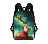 sinyumoney Fox in Abstract Landscape Rucksack Daypacks Business Backpack Water Resistant Bookbag for Girl, Teen Girls 17inch