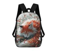 sinyumoney Fox in Cherry Blossoms 17 Inch School Bag Backpack Teen Schoolbag 3D Printing Adjustable Schoolbag Fashion Pocket Bag for Kids Boys Girls Students