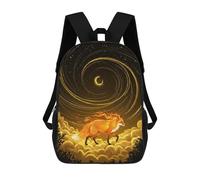 sinyumoney Fox in Dreamy Night Landscape Kids School Backpack School Bag 3D Printed School Bag for Boys Elementary And Middle School Students 17inch