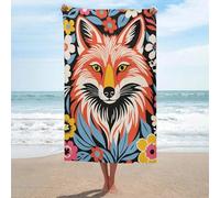 sinyumoney Fox in Flowers Basics Towel Set Sand Free Quick Dry Absorbent Compact Beach Towel for Spa Gym Hotel 130cm*80cm